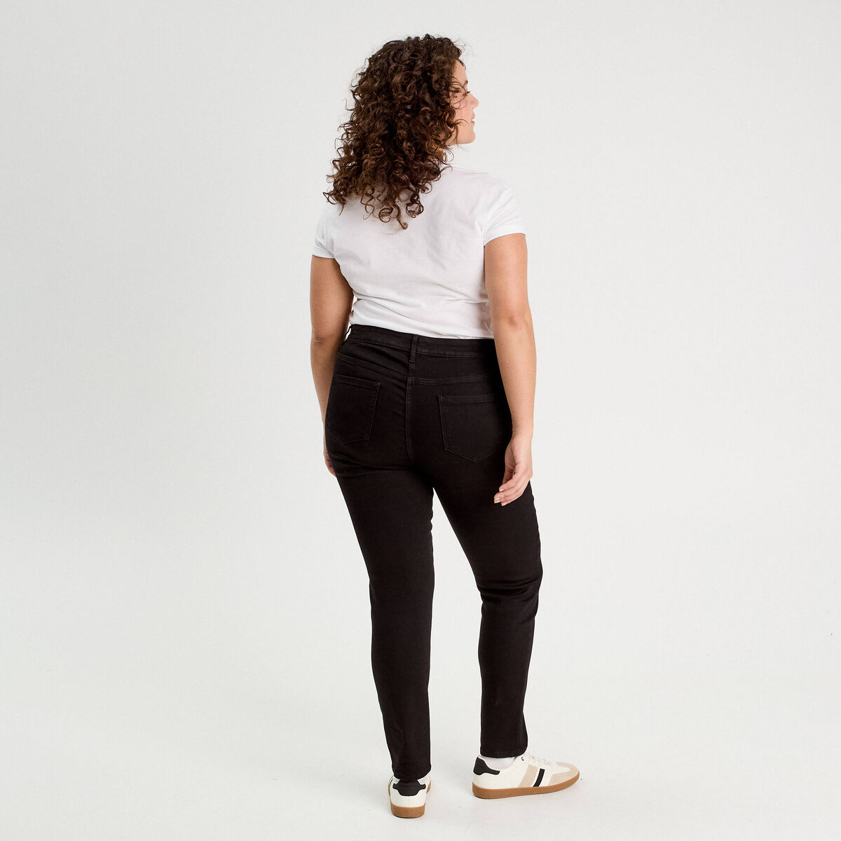 Jeans slim 5 poches denim noir femme