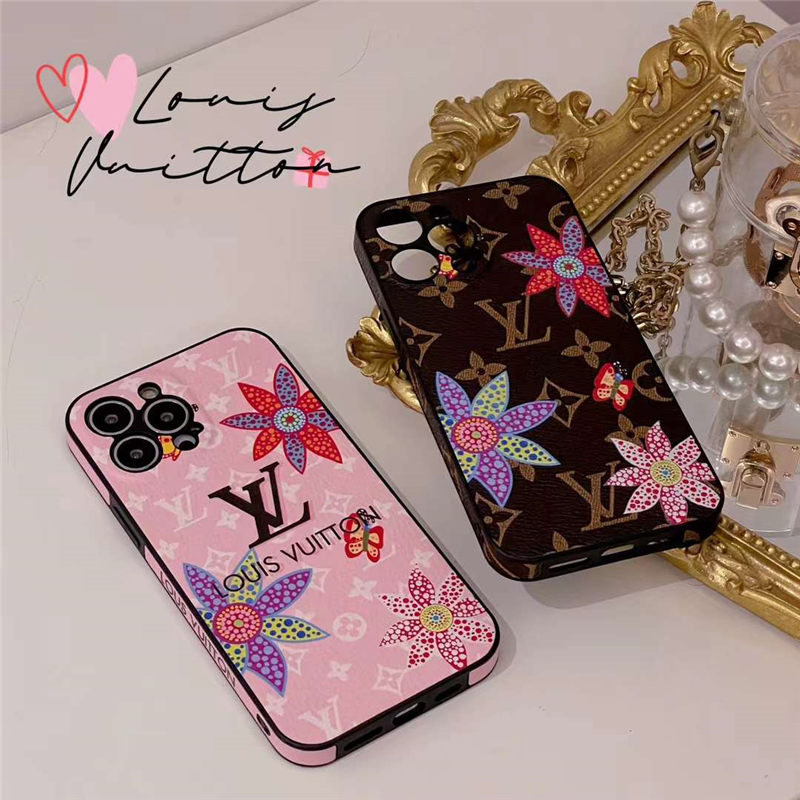 iphone16 16pro ケース ブランド 可愛い ヴィトン スマホケース 花 柄 iphone15/14pro ケース 人気 女子 アイフォン13promax ケース ルイヴィトン 新作
