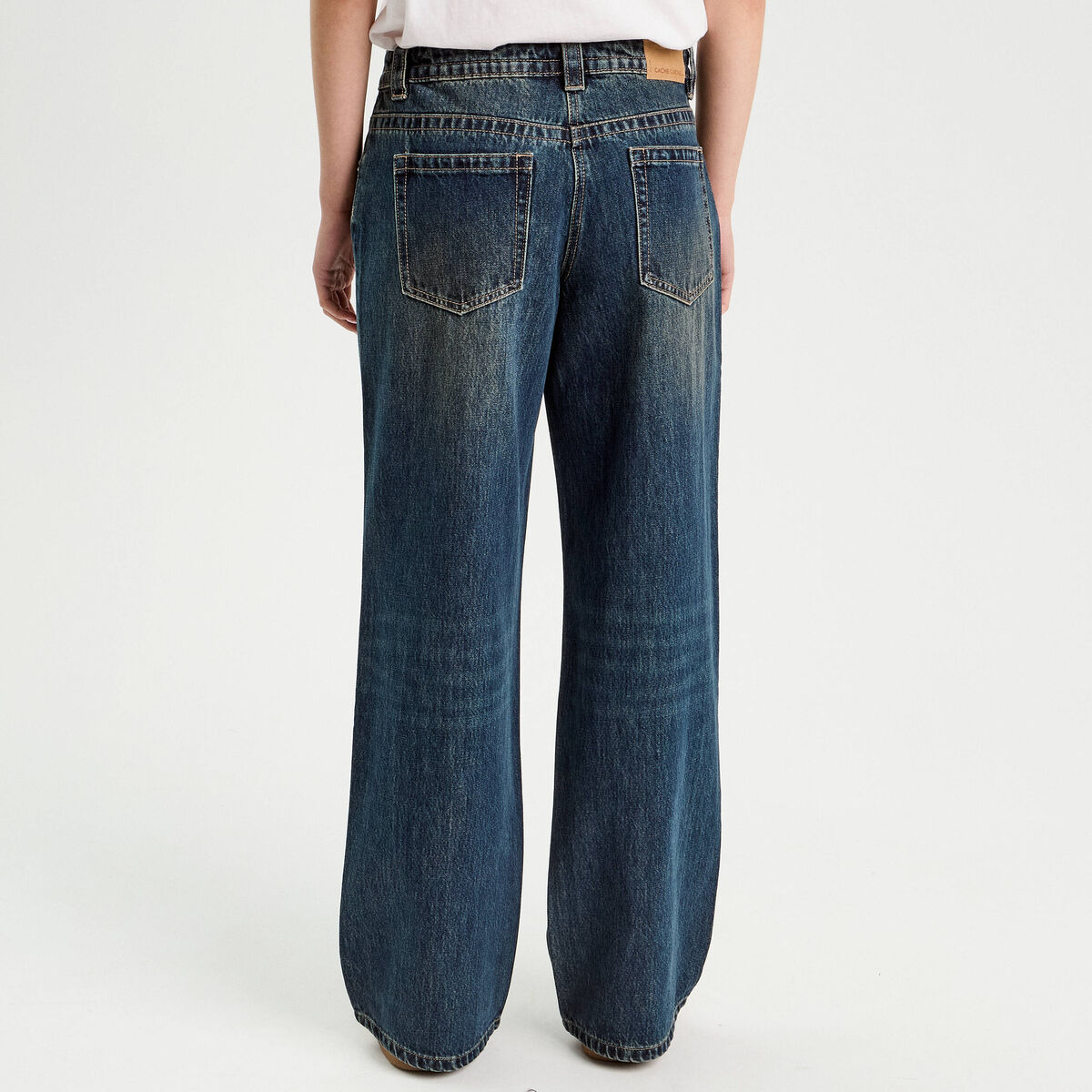 Jeans droit taille basse denim dirty femme