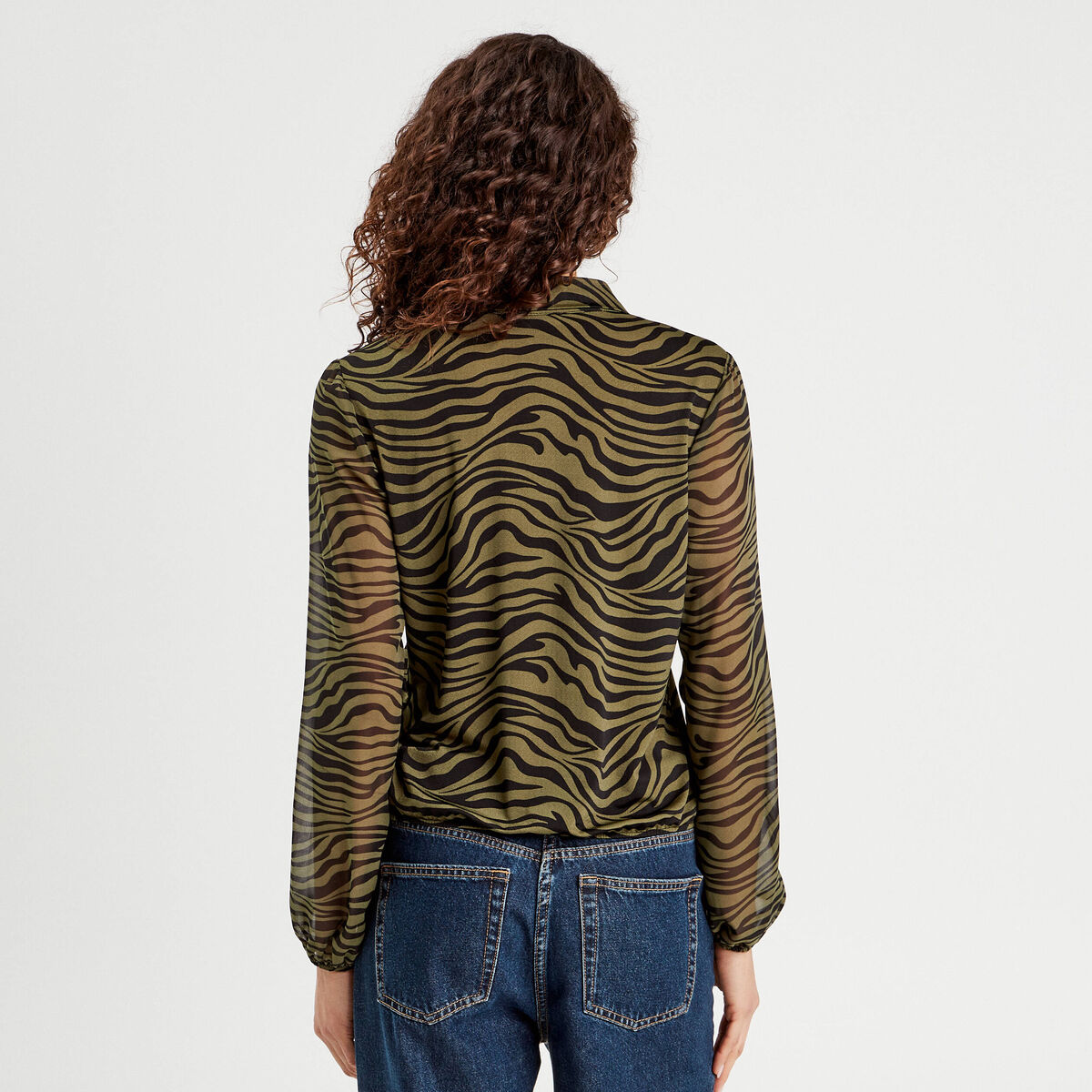 Blouse manches longues noir femme