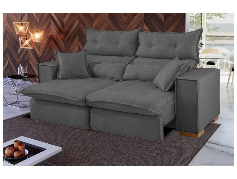 Sofá 3 Lugares Retrátil Reclinável Suede Parma JW Estofados