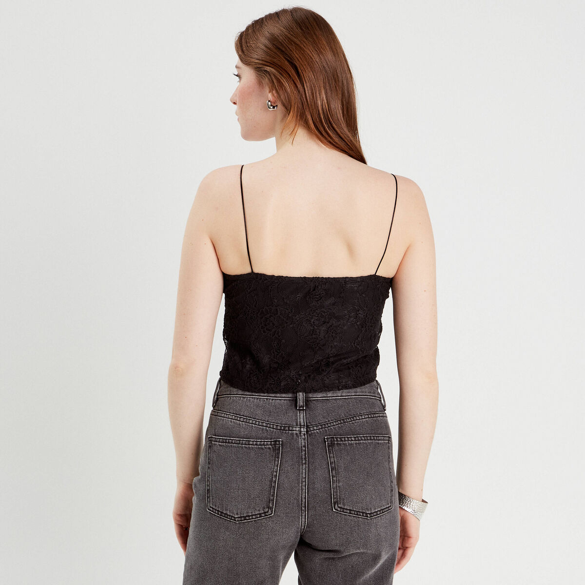 Débardeur dentelle noir femme