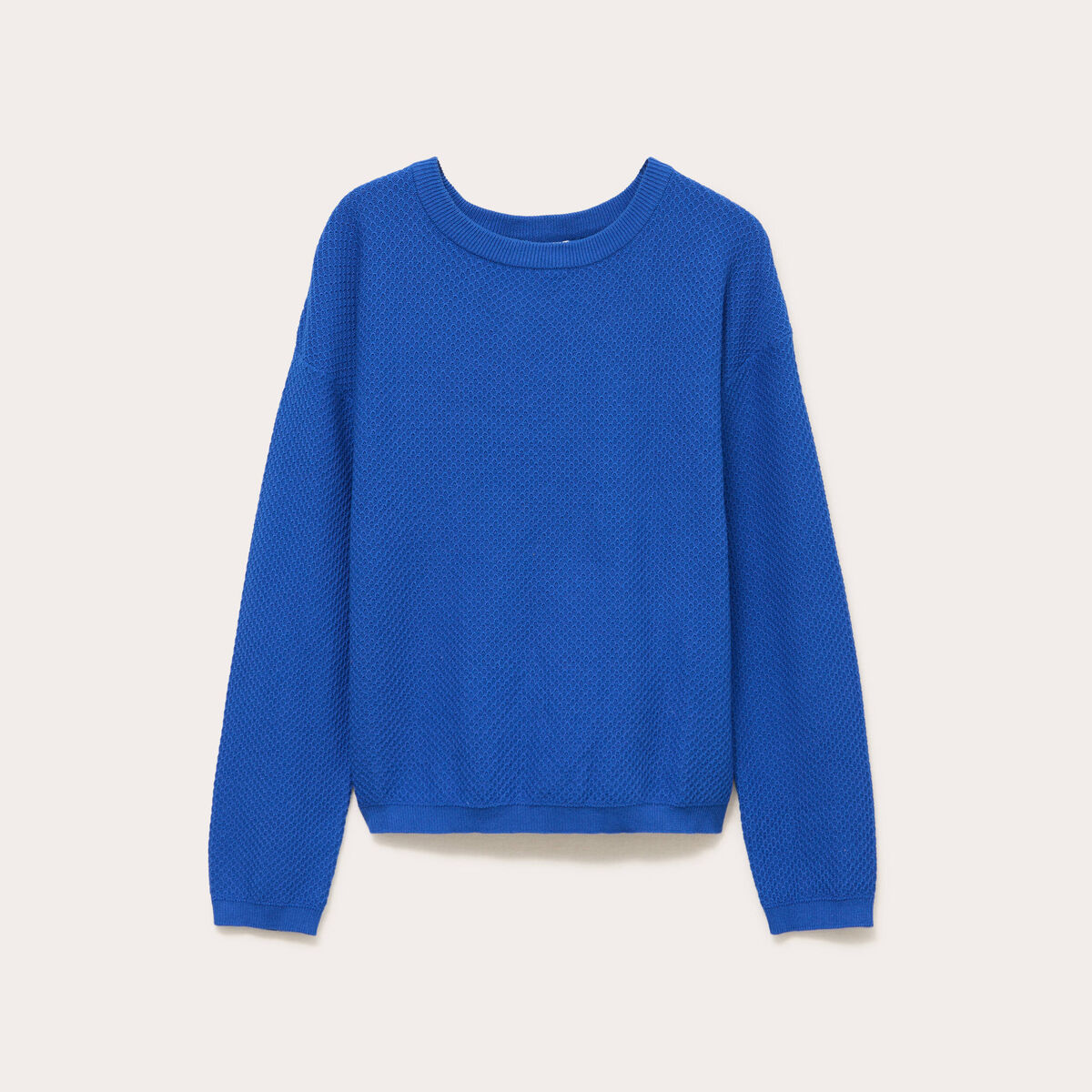Pull manches longues bleu electrique femme