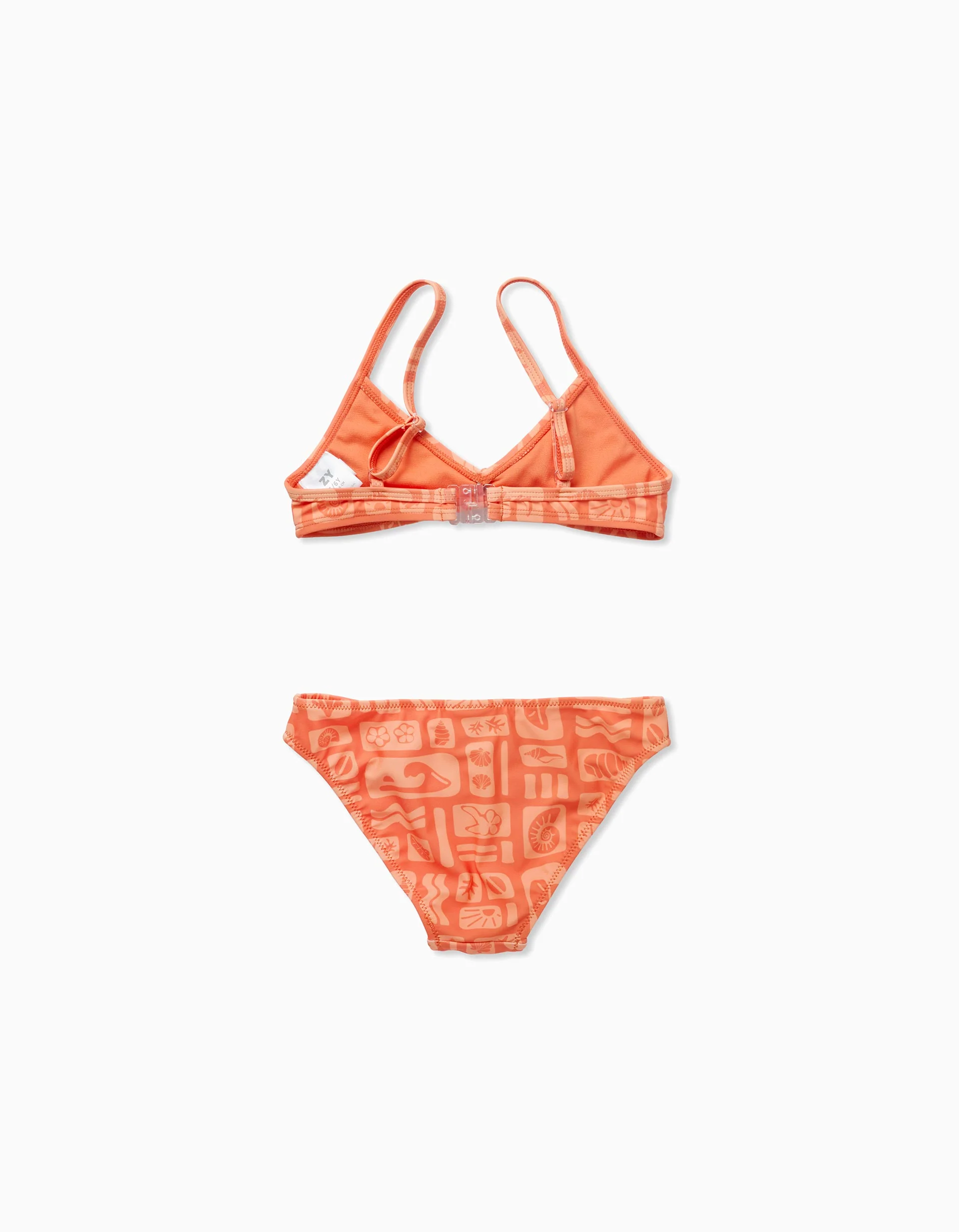 Pack of 2 bikinis with decorative bow for girls, orange