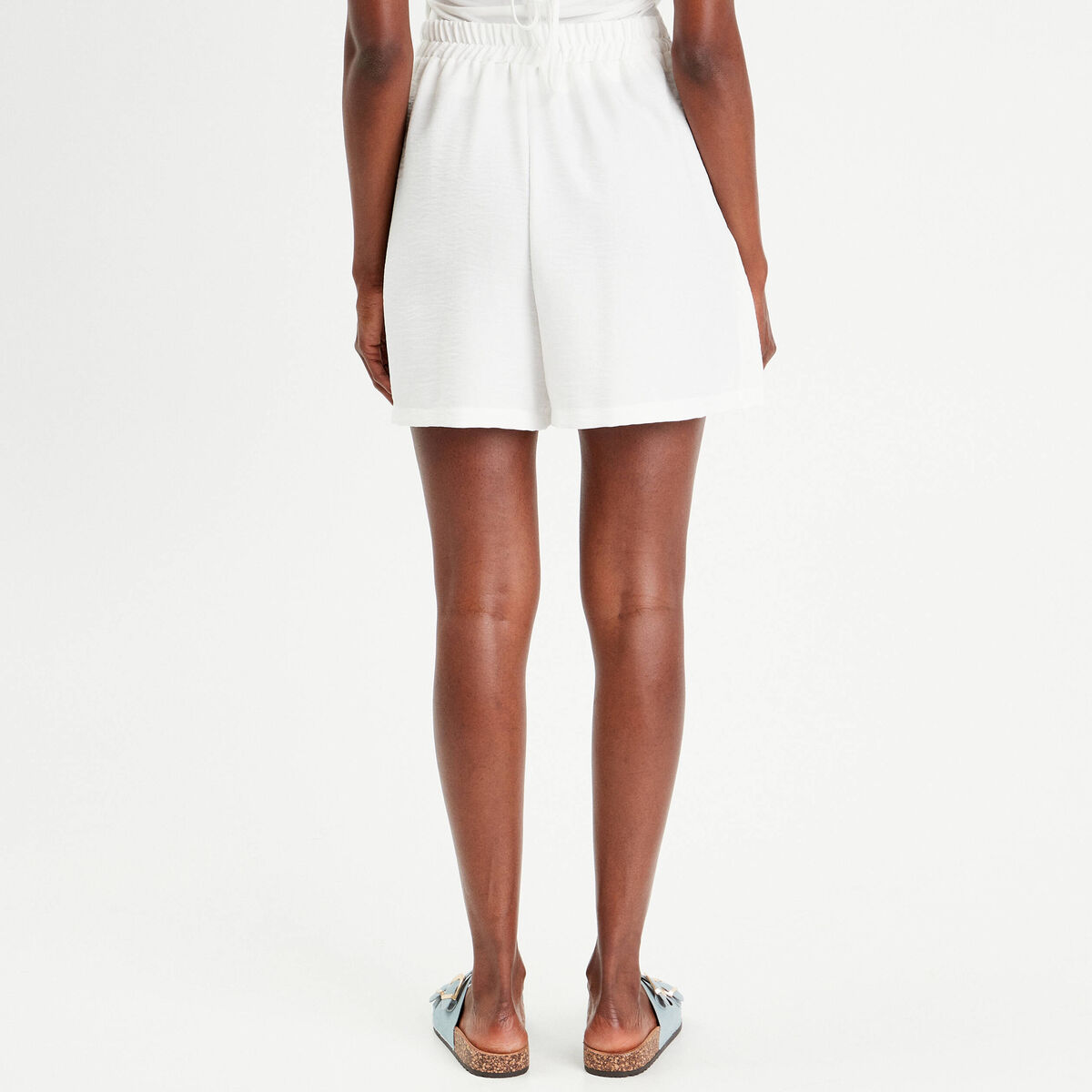 Jupe-short patineuse ecru femme