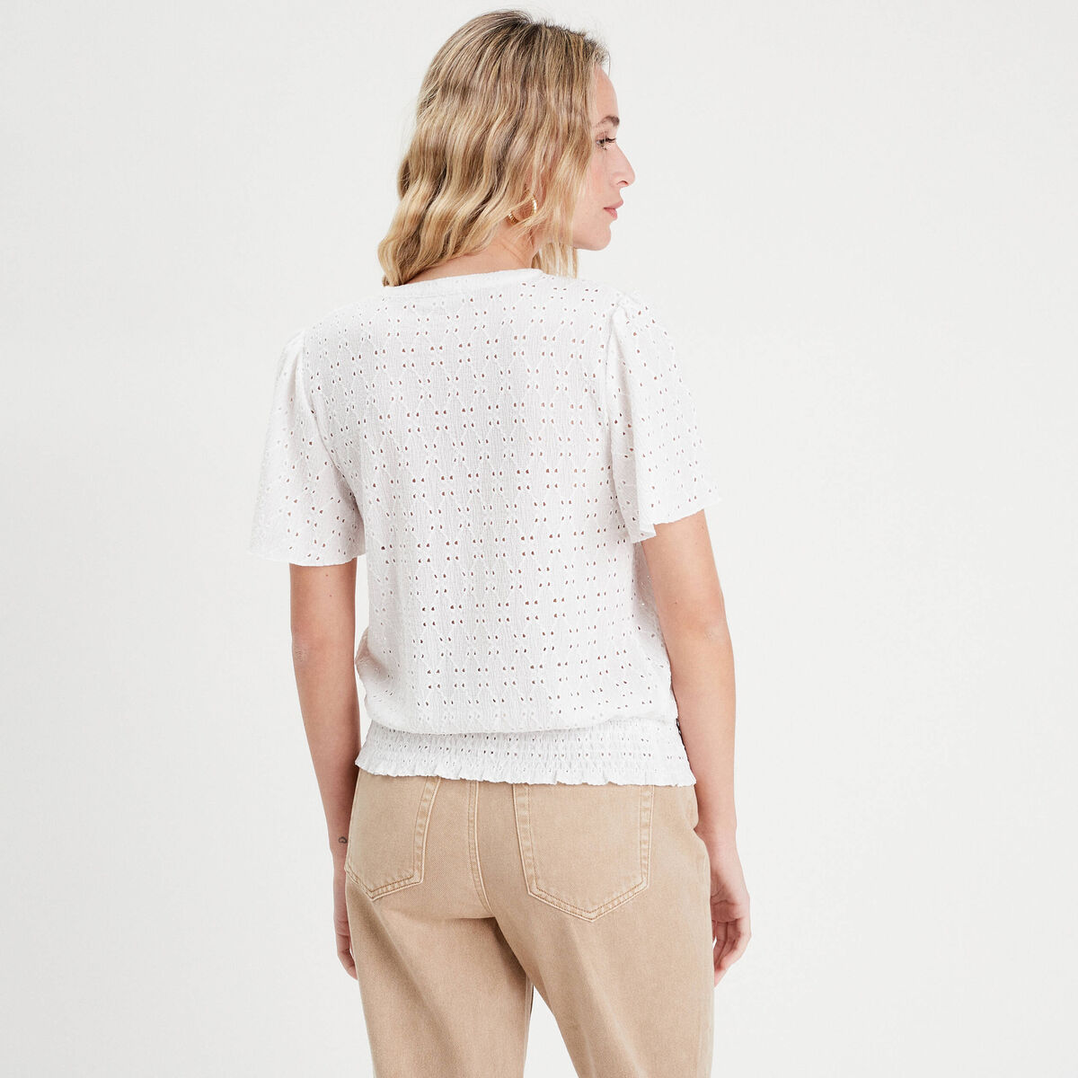 T-shirt manches courtes blanc femme