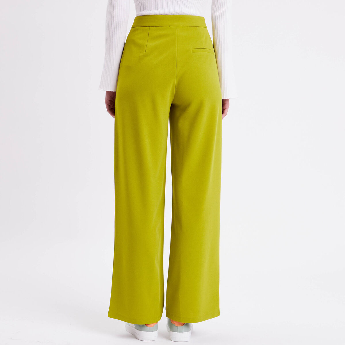 Pantalon large vert olive femme