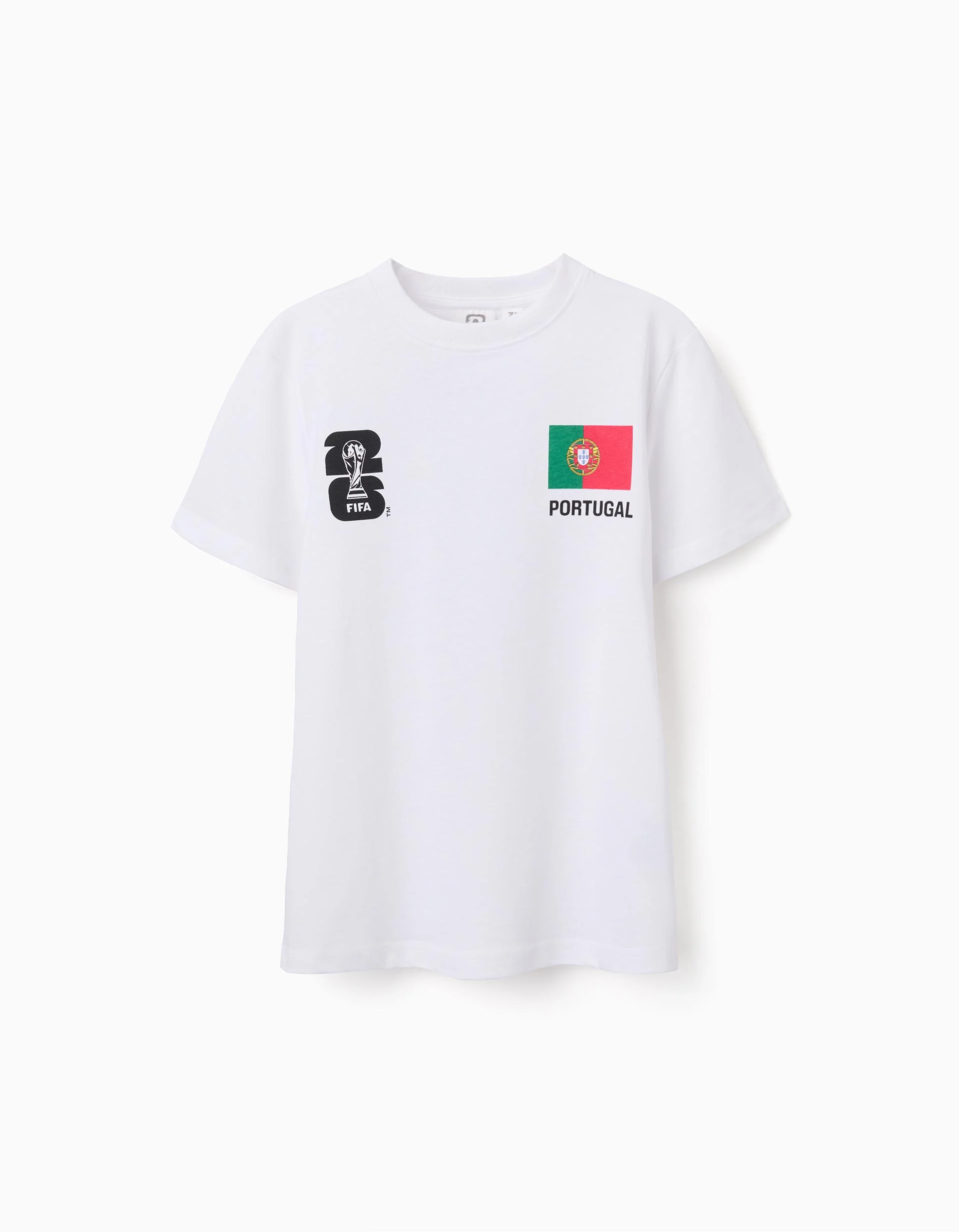 Portugal FIFA World Cup 2026 cotton T-shirt for children, white