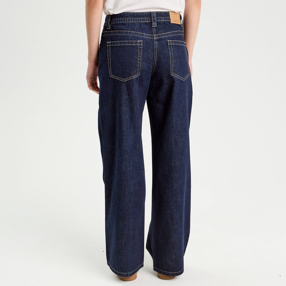 Jeans droit taille basse denim brut femme