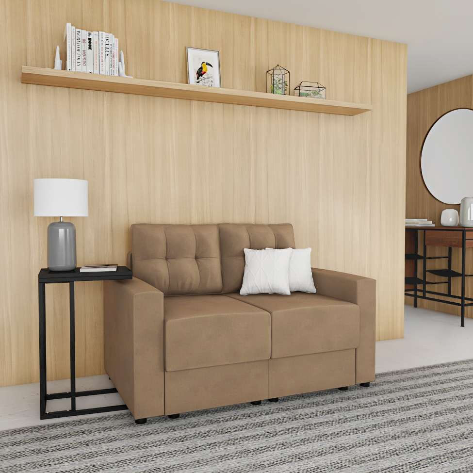 Sofá 2 Lugares Retrátil Tréveris Suede Bege 140 cm em Promoção | Ofertas na Americanas