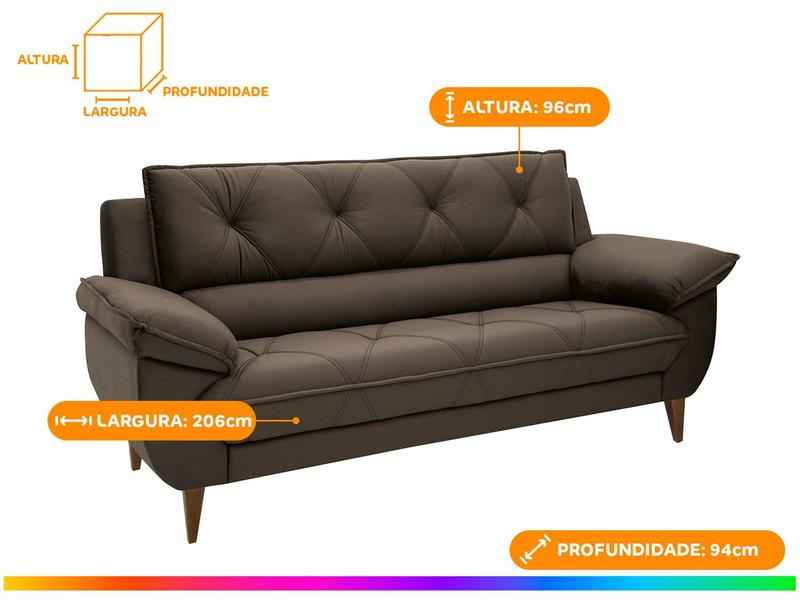 Conjunto de Sofás 2 e 3 Lugares Malbec Linoforte