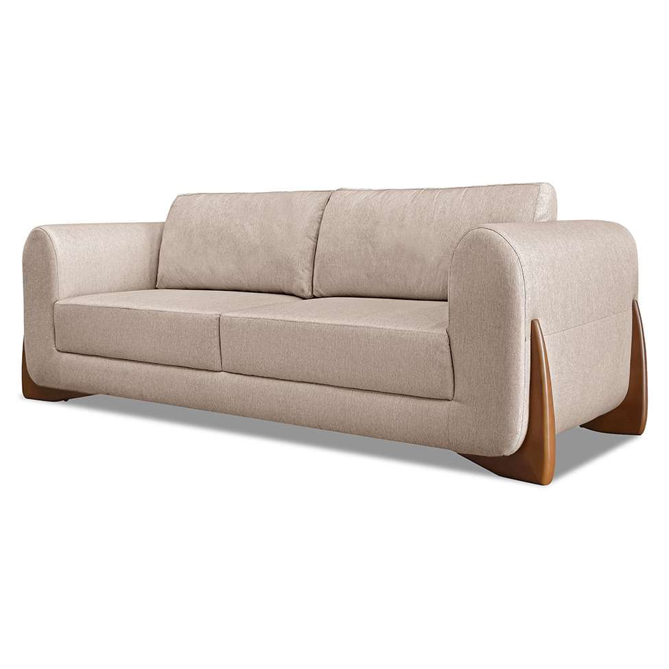 Sofá 2 Lugares Yves Linho Rústico Areia em Promoção | Ofertas na Americanas