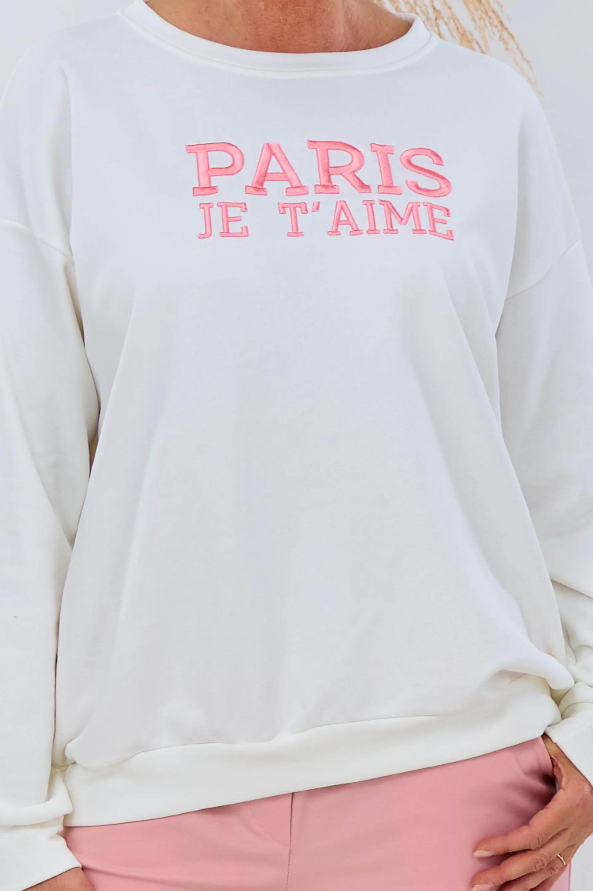 Sweaty PARIS, ecru-rosa