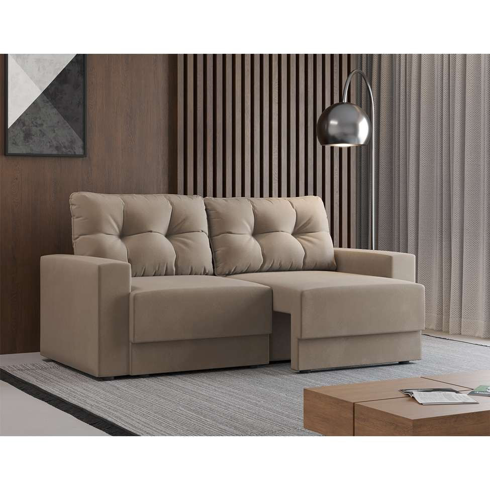 Sofá 2 Lugares Retrátil Lubeck Suede Bege 140 cm em Promoção | Ofertas na Americanas