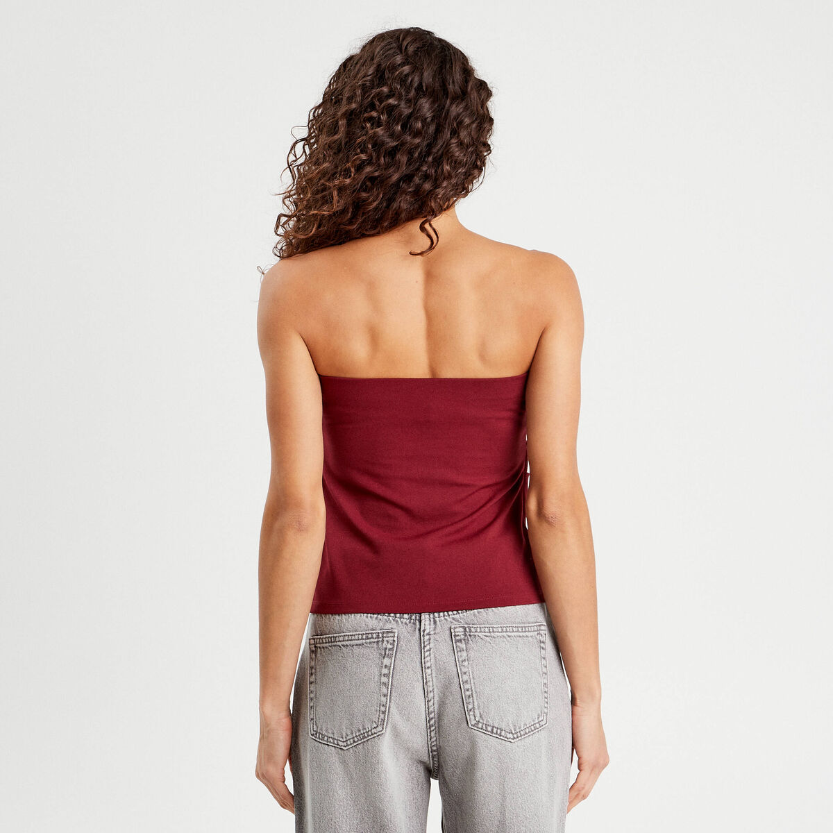 Bustier sans manches bordeaux femme