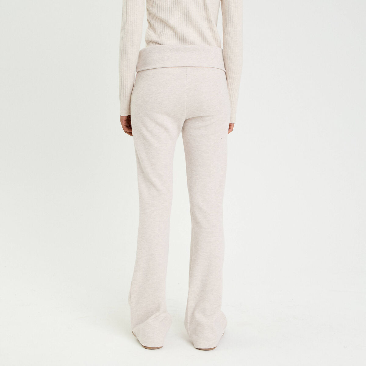 Pantalon bootcut taille standard sable femme