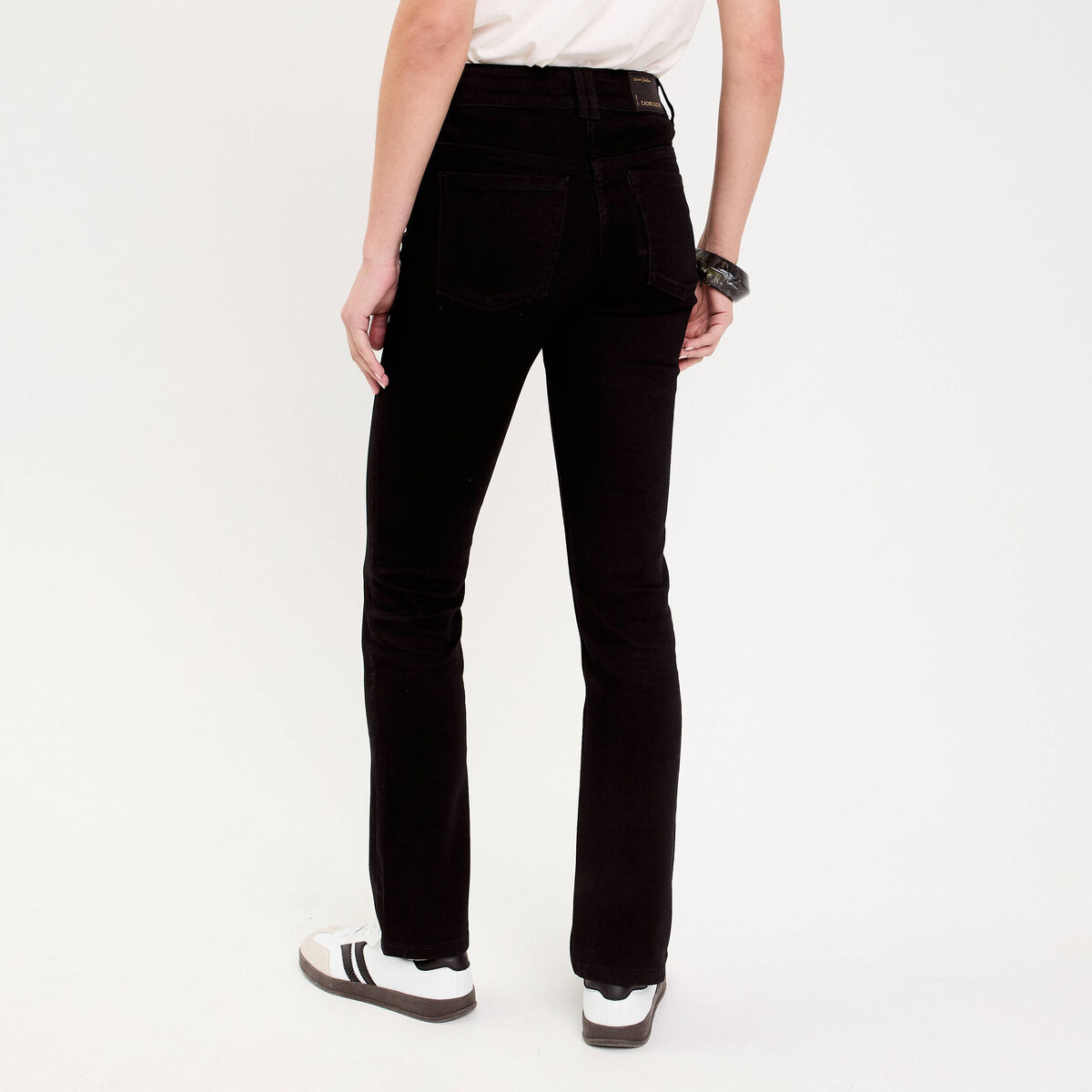 Jean droit regular taille standard denim noir femme