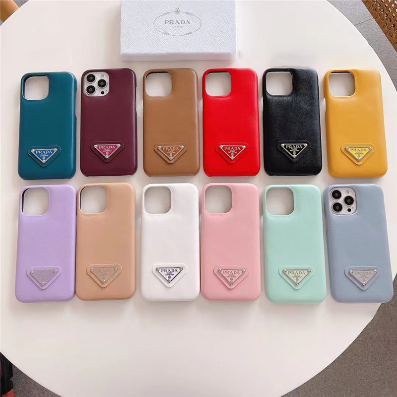 prada iphone16/15/15pro maxケース 革 ブランド iphone14/14pro ケース 大人 シンプル プラダ風 iphone13/11pro ケース 黒 ピンク 黄色 アイフォンx/xs max 携帯ケース 衝撃 に 強い おしゃれ