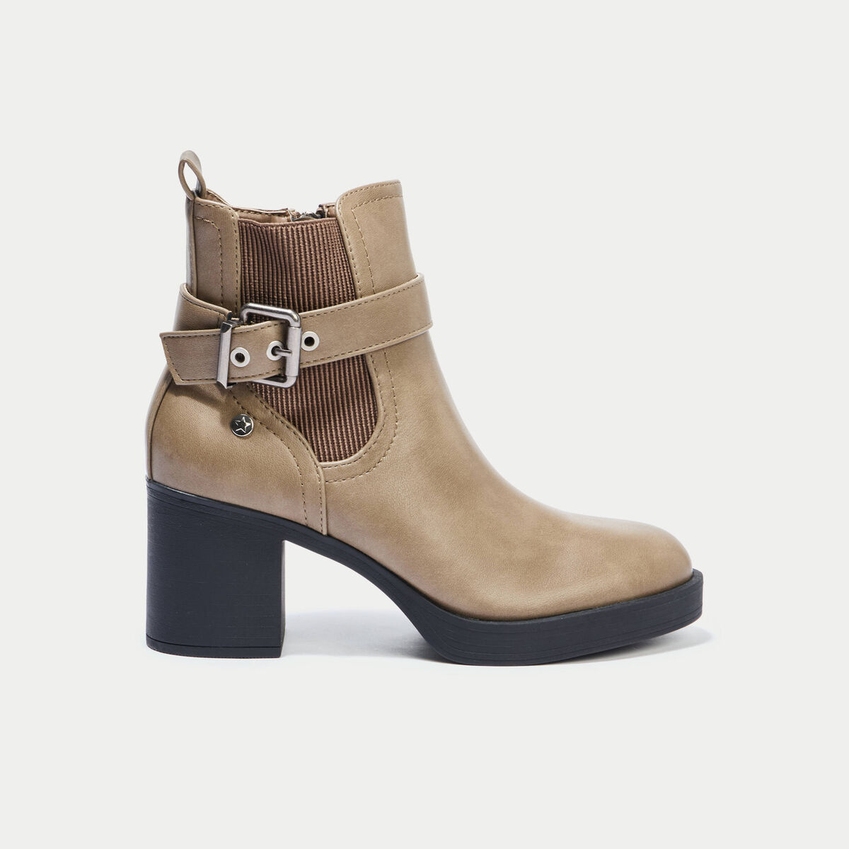 Bottines à talon taupe femme
