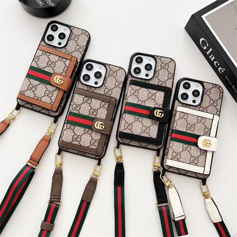 iphone17/17proケース gucci iphone16 ケース 海外 セレブ メンズ グッチ スマホケース 15/14プロマックス カード収納 iphoneケース ショルダー ブランド