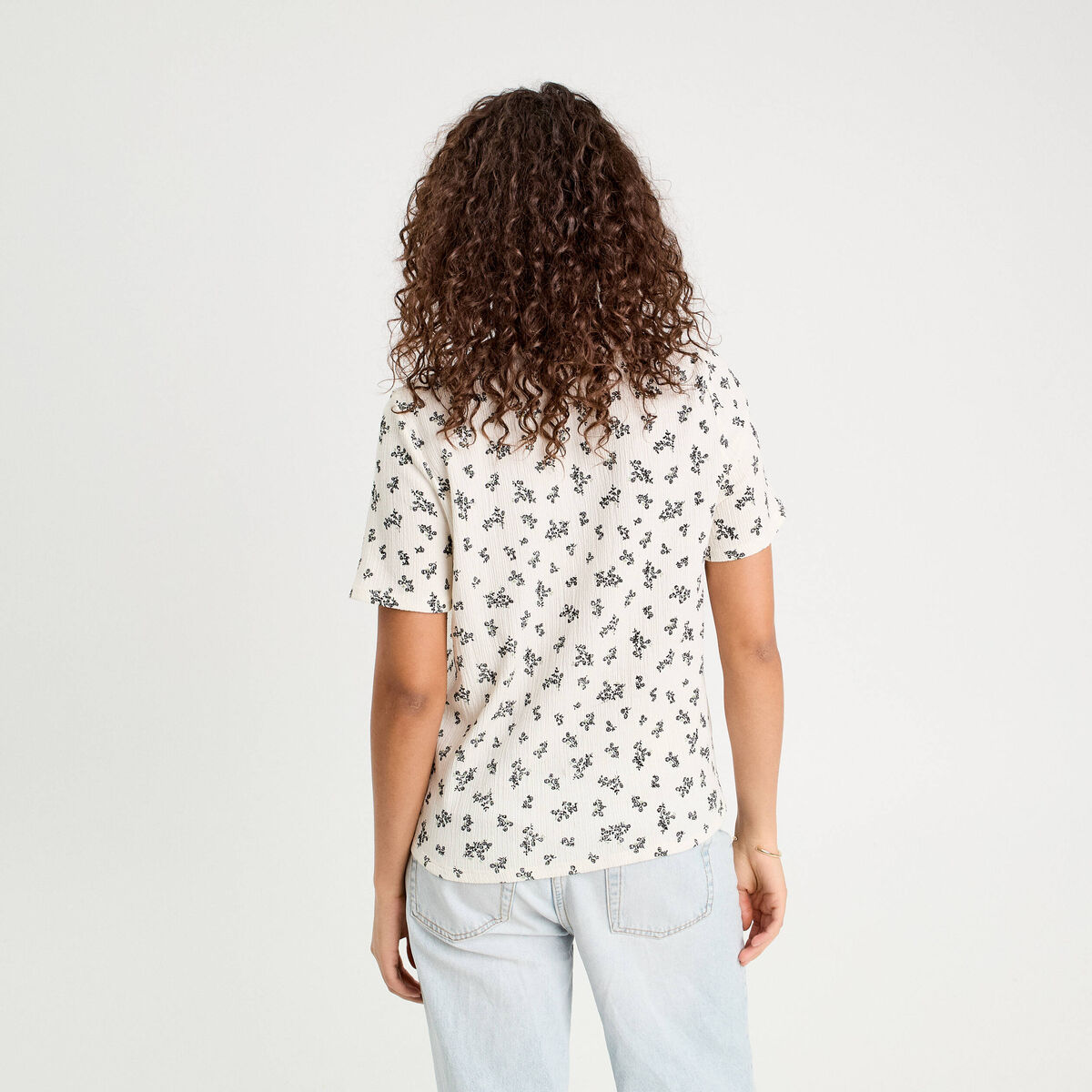 Blouse manches courtes blanc femme