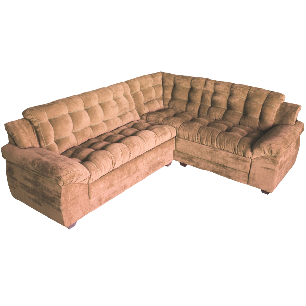 Sofá de canto Madrid Premium 2 metros por 2,45 Suede Velut Castor – Sofa na Web