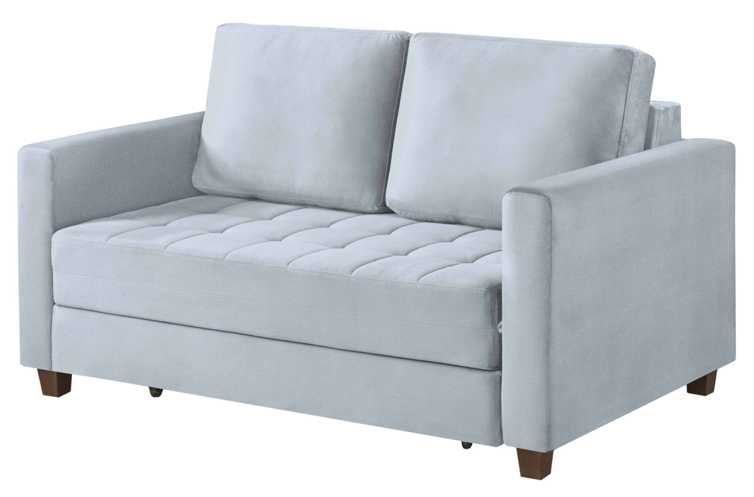 Sofá Cama Marcelle 2 Lugares 150 Casal Veludo Paris Pés de Madeira - Talento Móveis