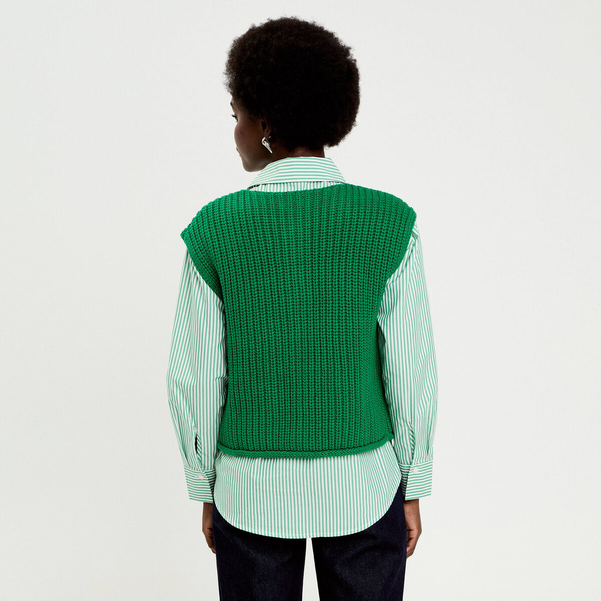 Gilet sans manches vert foncé femme