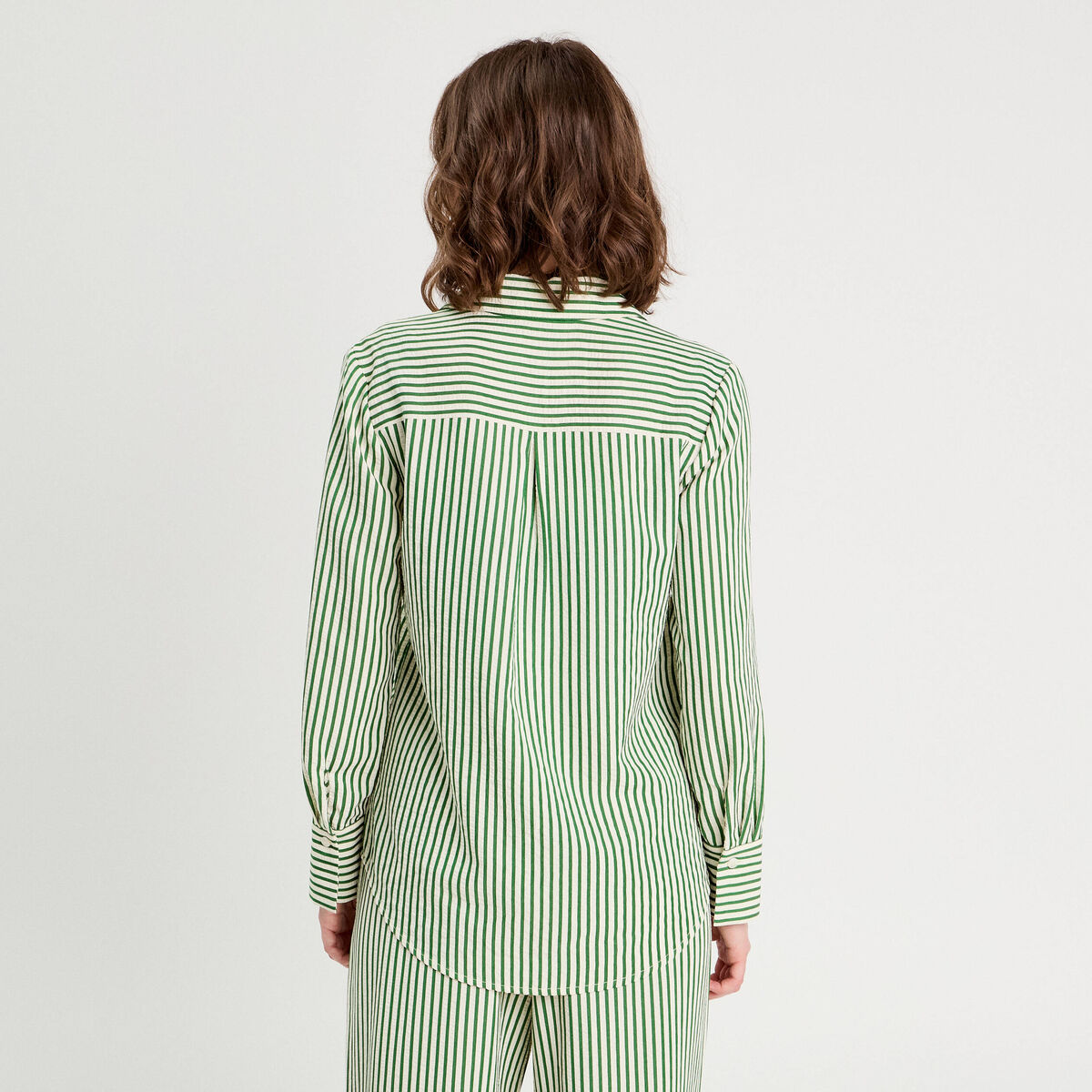 Chemise manches longues vert fluo femme