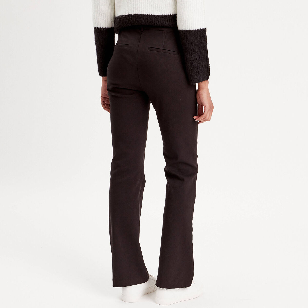 Pantalon bootcut à pont noir femme