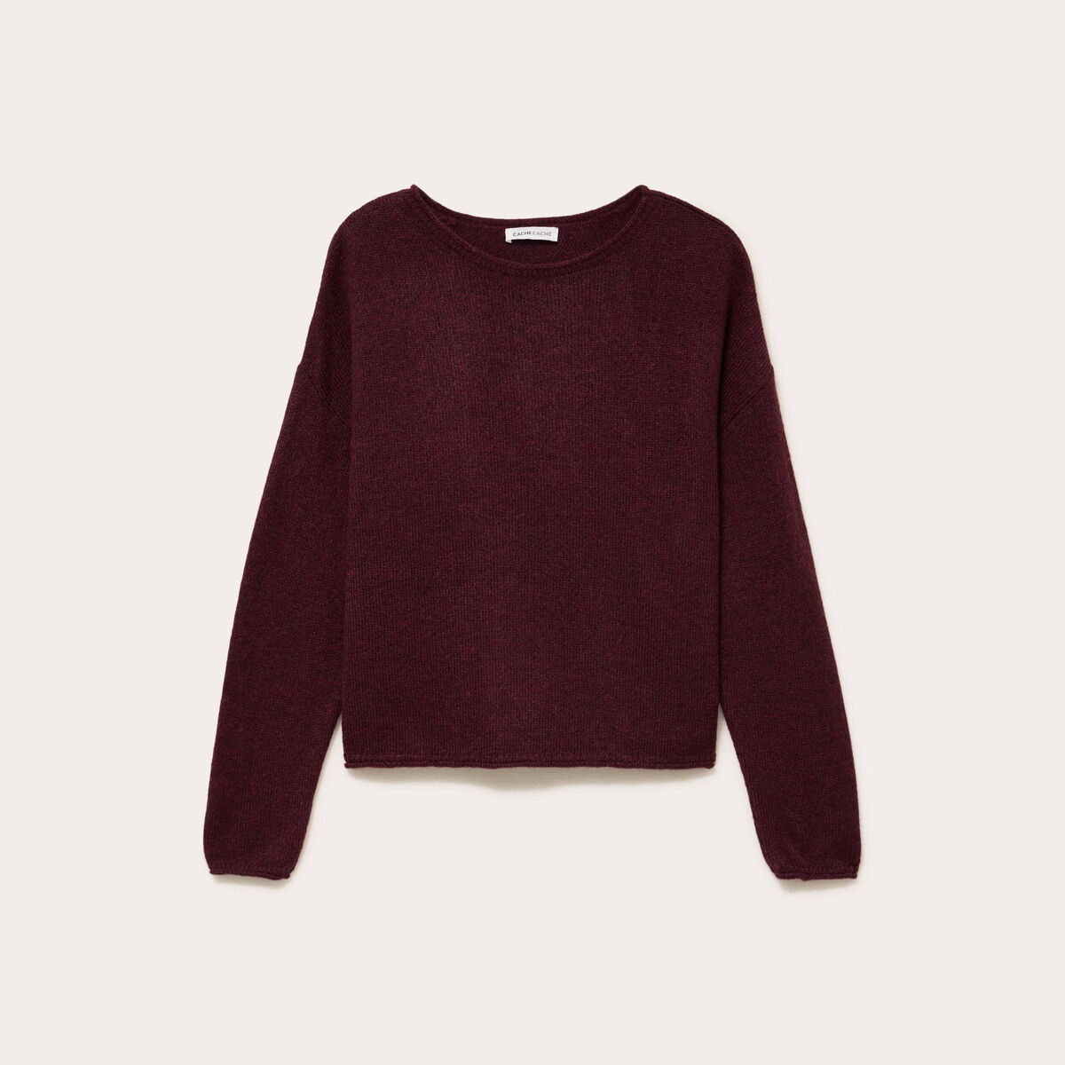 Pull manches longues bordeaux femme