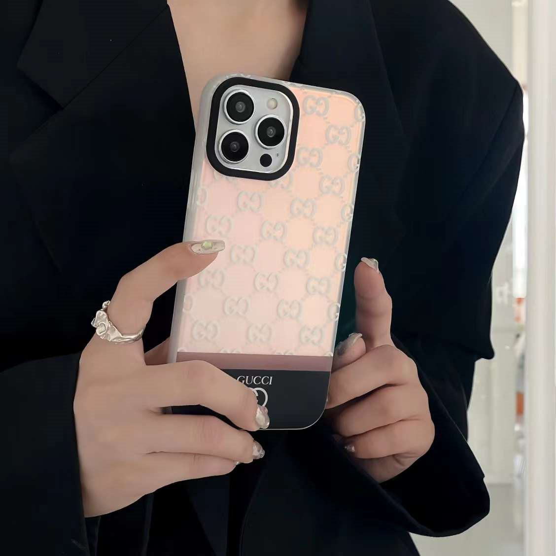 gucci iphone14ケース オーロラ グッチ風 アイフォン14pro max/13pro ケース ピンク iphone13/12ケース オシャレ ブランド