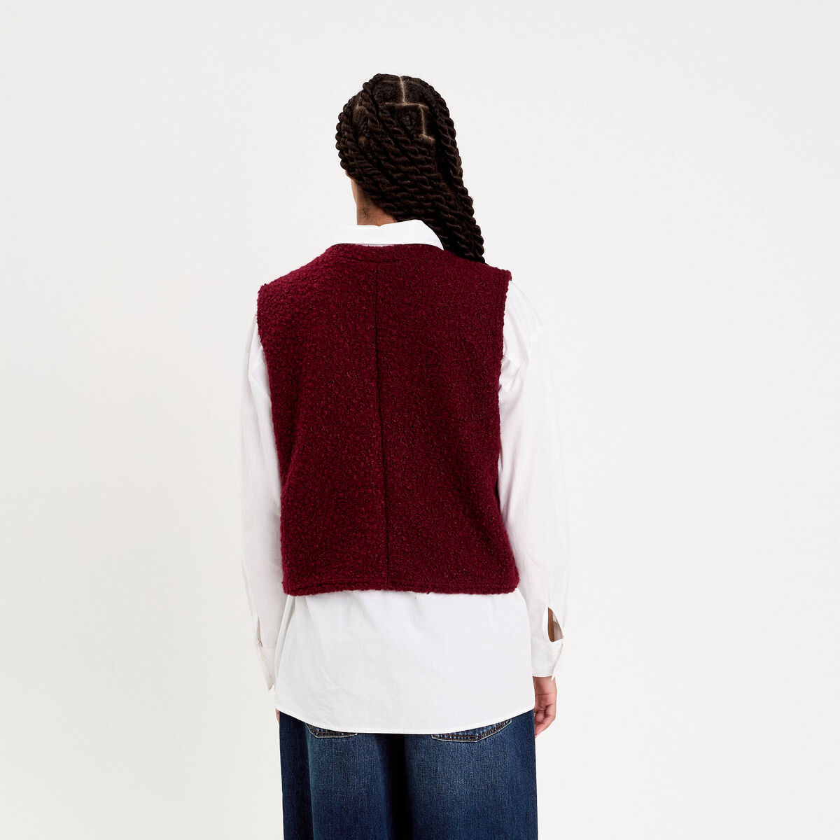 Pull sans manches violet foncé femme