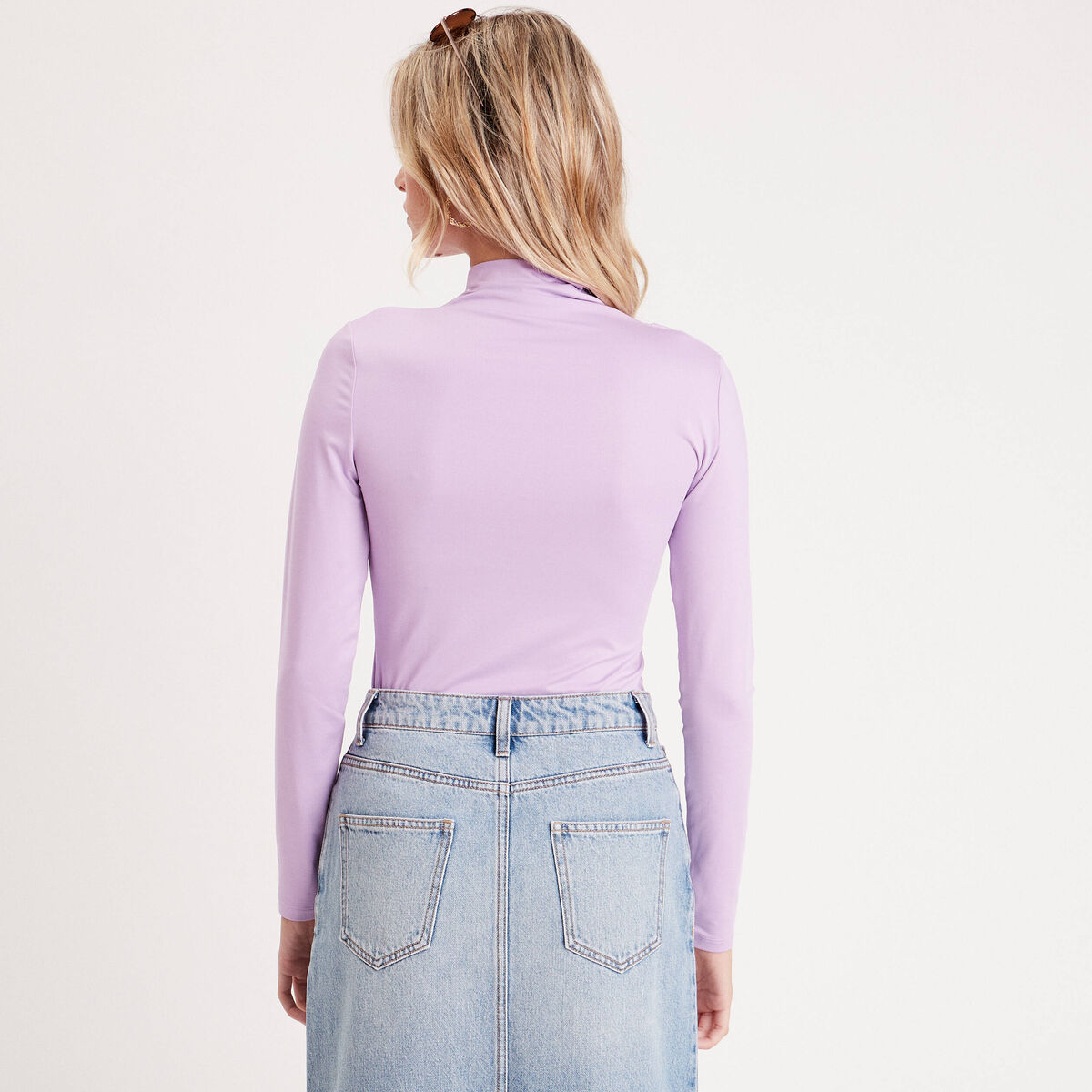 Blouse avec ouverture mauve femme