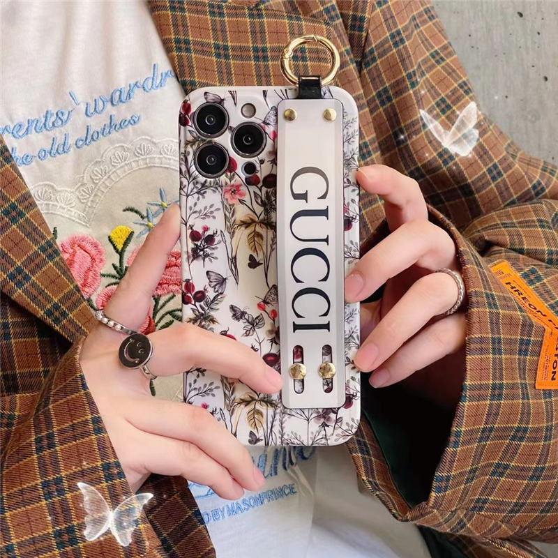 iphone16/16pro ケース 花 柄 ブランド gucci風 iphone15pro maxケース ベルト付き 派手カワ iphone14/13/12 tpuケース 大人女子 グッチ アイフォンxr 携帯ケース 海外セレブ愛用