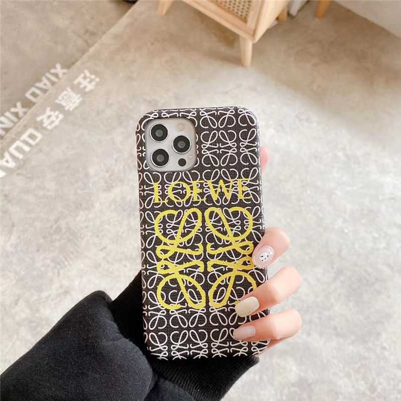 ロエベ iphone16/15pro maxケース 韓国 カップル loewe iphone14/13pro カバー カラフル インスタ風 アイフォン12/11 レザーケース 芸能人愛用
