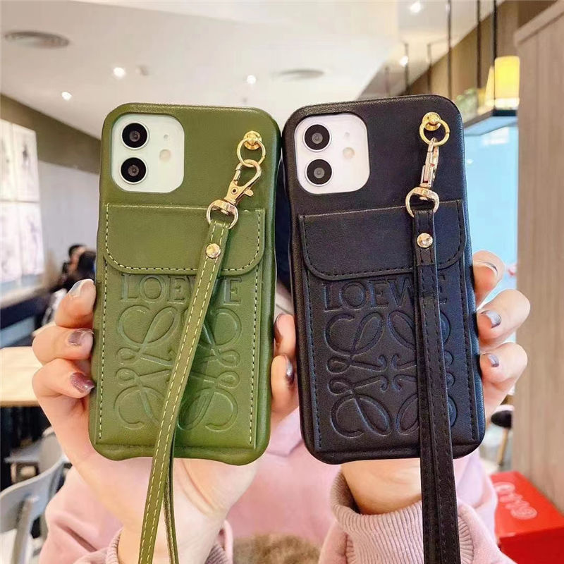 ロエベ iphone16/16pro max スマホケース ショルダー 韓国 アイフォン15pro max/14pro カバー 背面収納 ブランド LOEWE iphone13/11 レザー ケース 可愛い iphone11pro 携帯ケース おすすめ