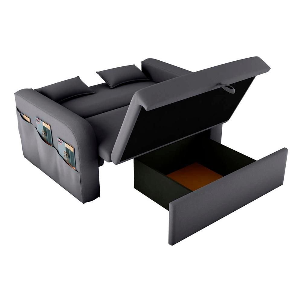 Sofá Cama 2 Lugares Compacto com Baú 140 Larg Lady Day Matrix