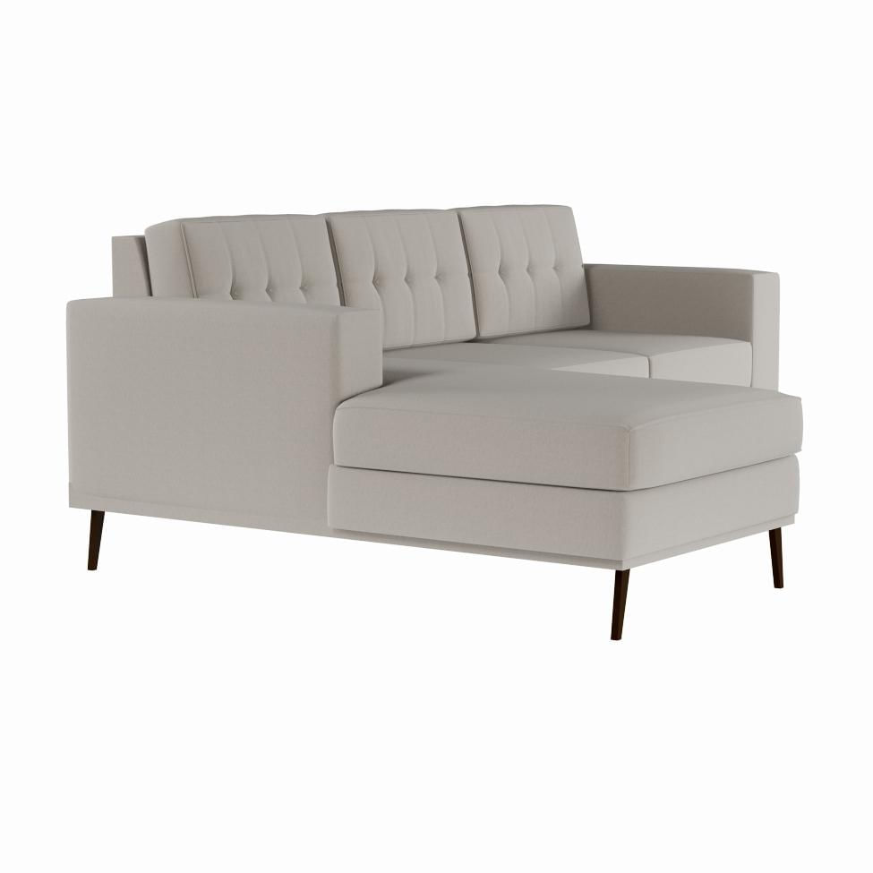 Sofá 3 Lugares Live com Chaise Esquerdo Pé Palito Linho Cotton Cru