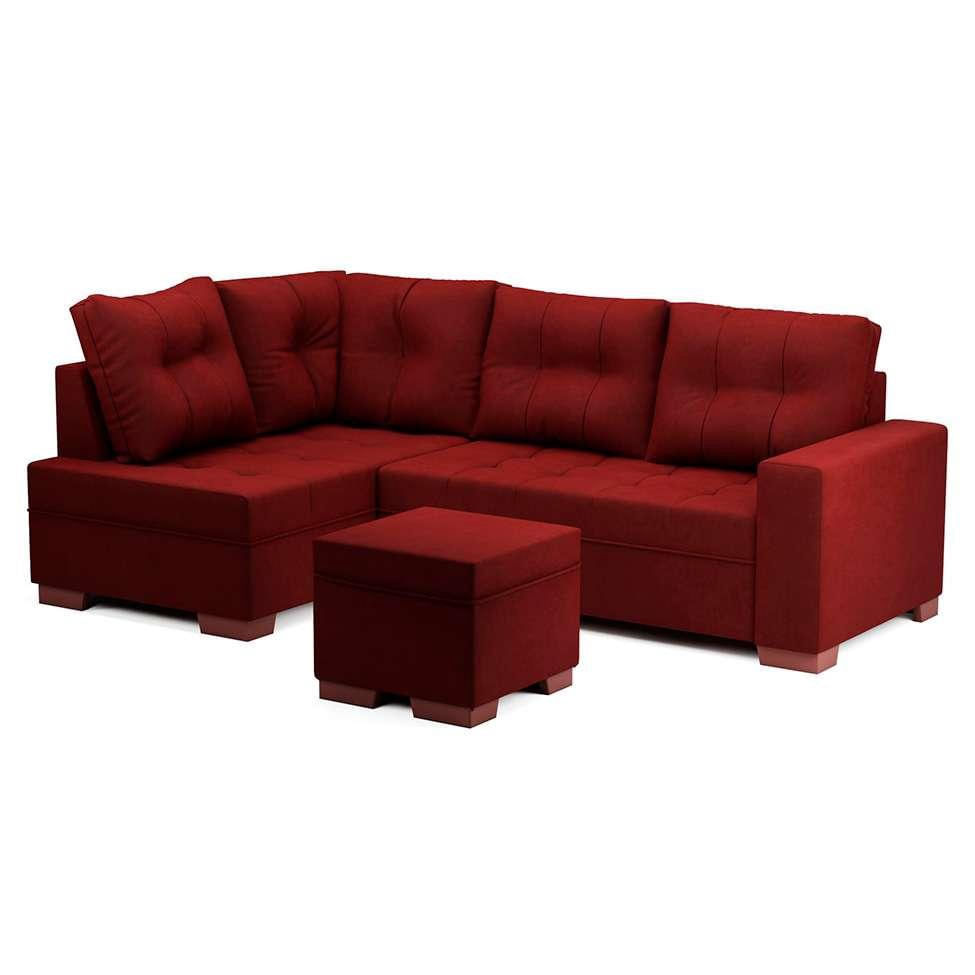 Sofá de Canto 6 Lugares Gávea Suede Vermelho em Promoção | Ofertas na Americanas