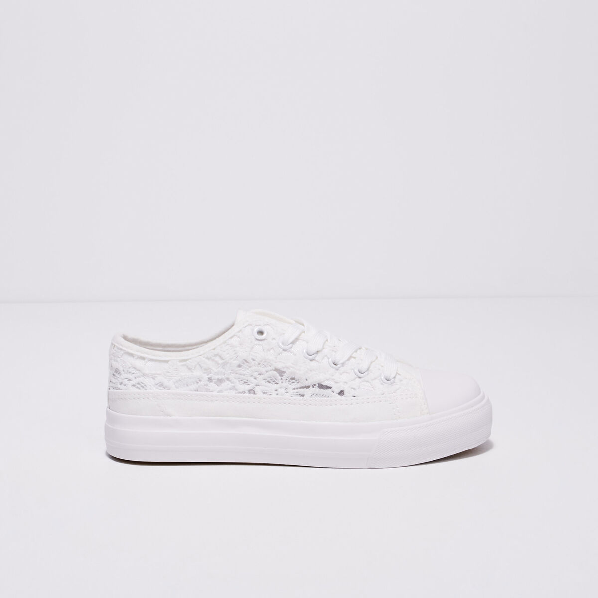 Tennis plates en dentelle blanc femme