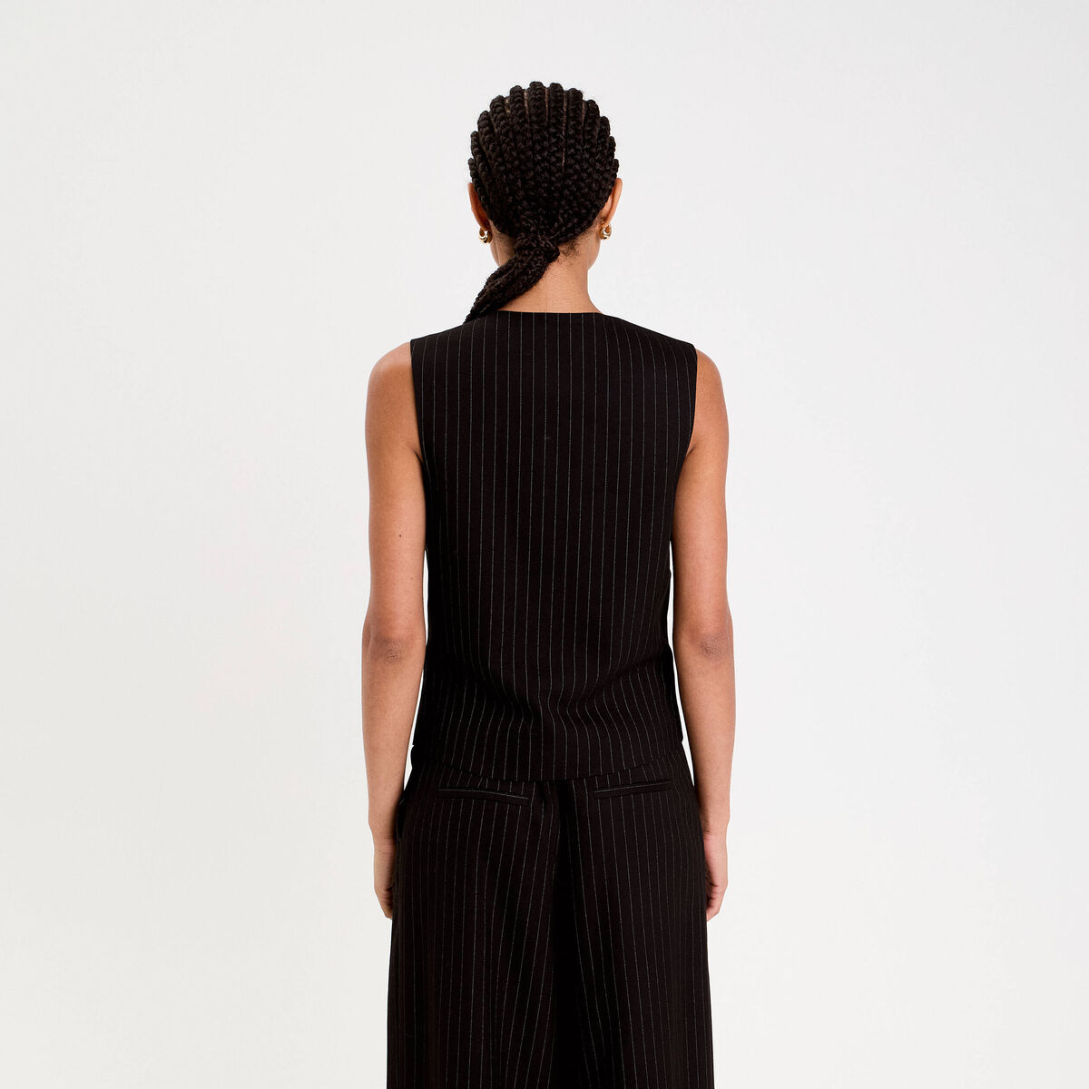 Gilet col V noir femme