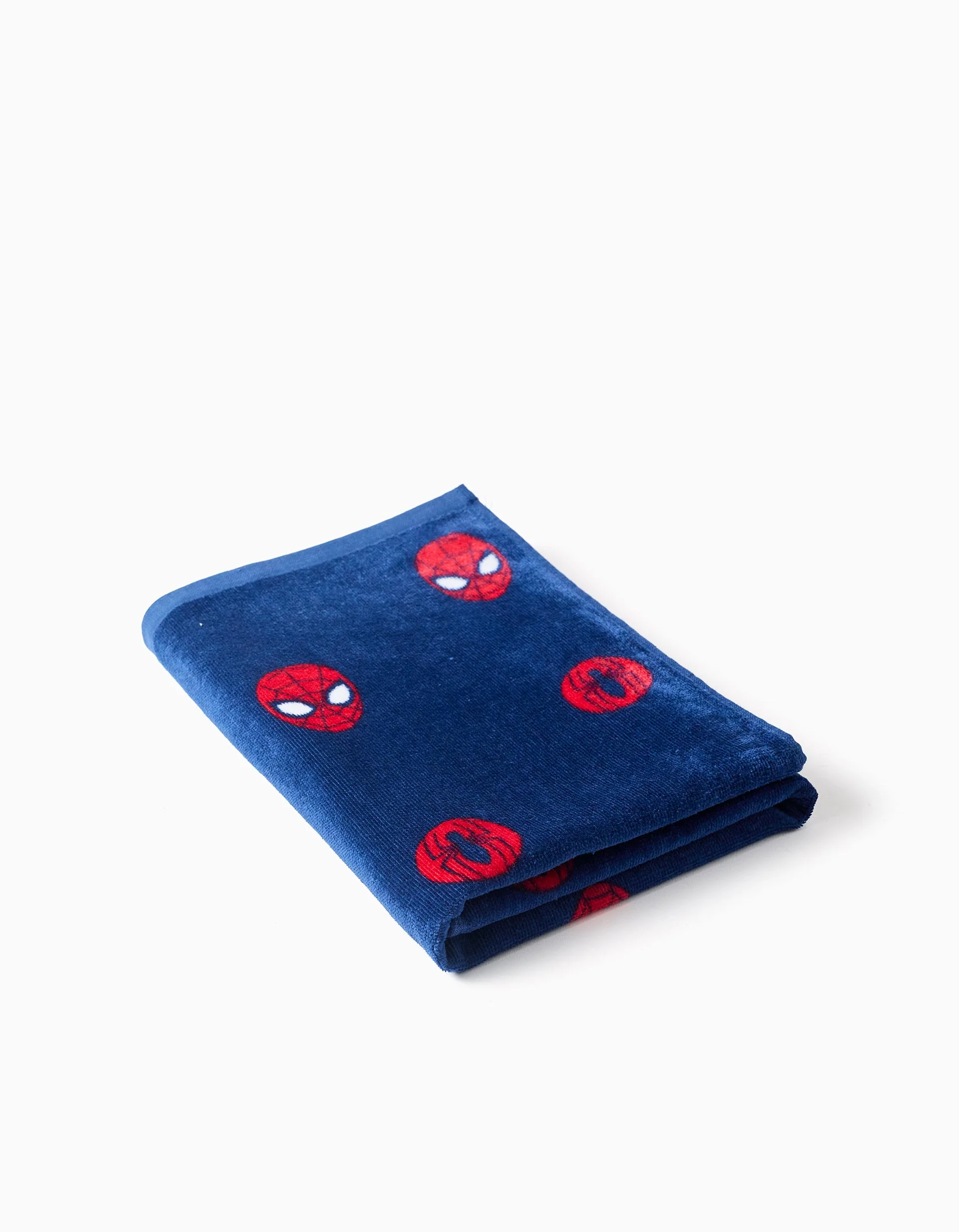 Cotton beach towel with Spider-Man motif for babies and boys, dark blue