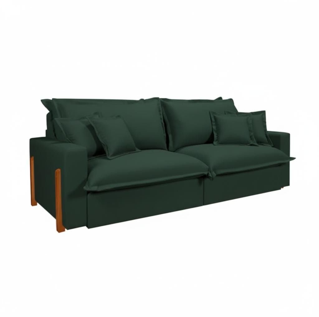 Sofá Retrátil e Reclinável Dubai, Tecido Linho, Molas Ensacadas, 2,10m.