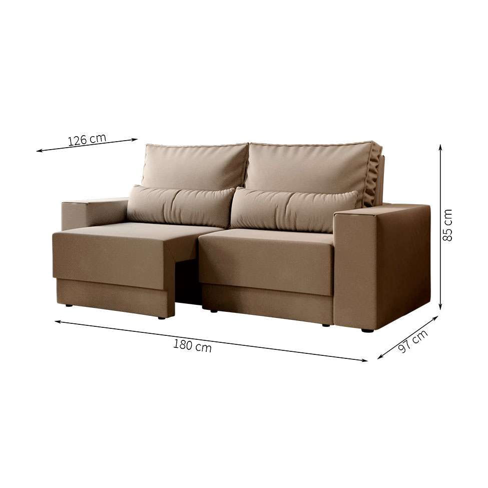 Sofá 3 Lugares Retrátil Sochi Suede Bege em Promoção | Ofertas na Americanas