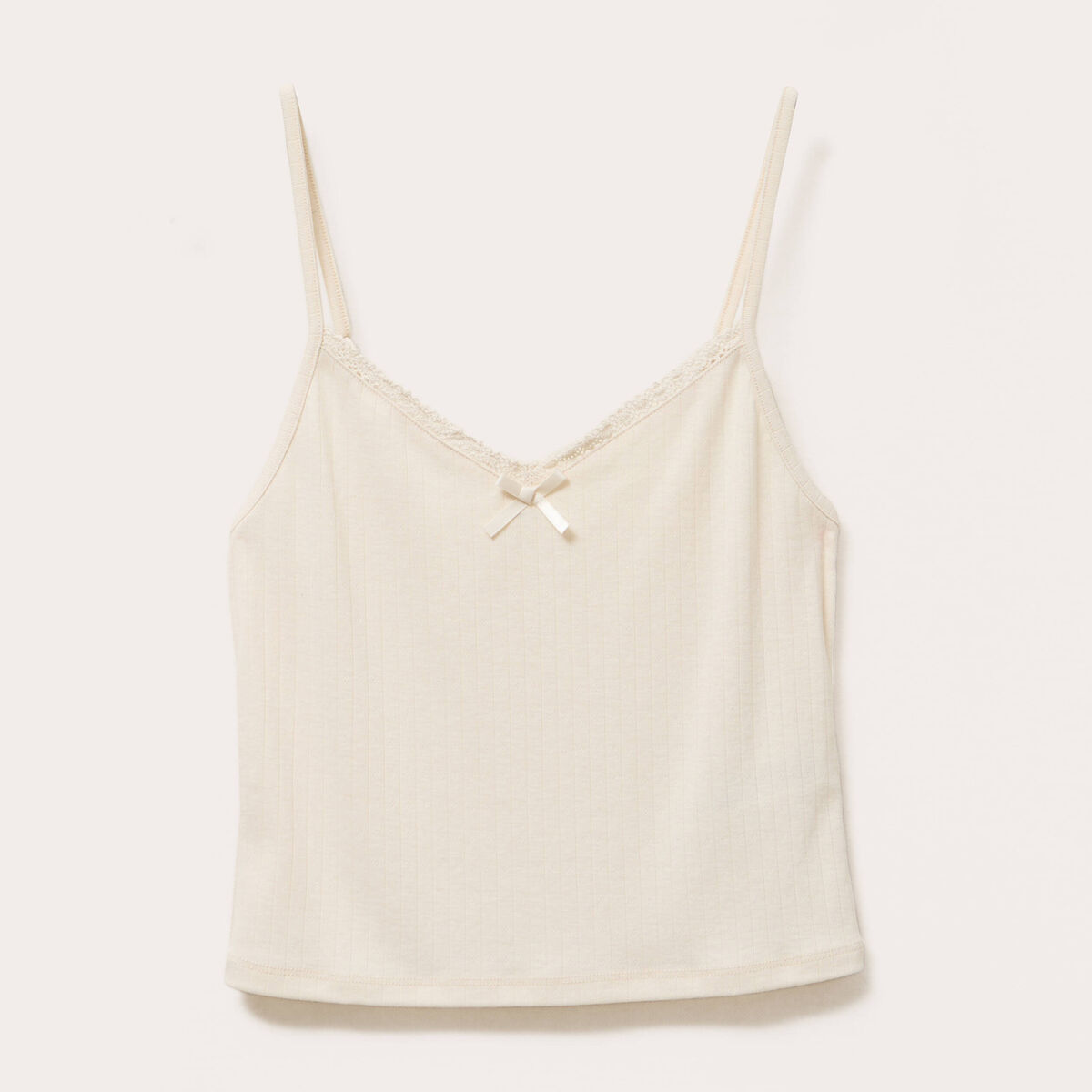 Débardeur bretelles fines ecru femme
