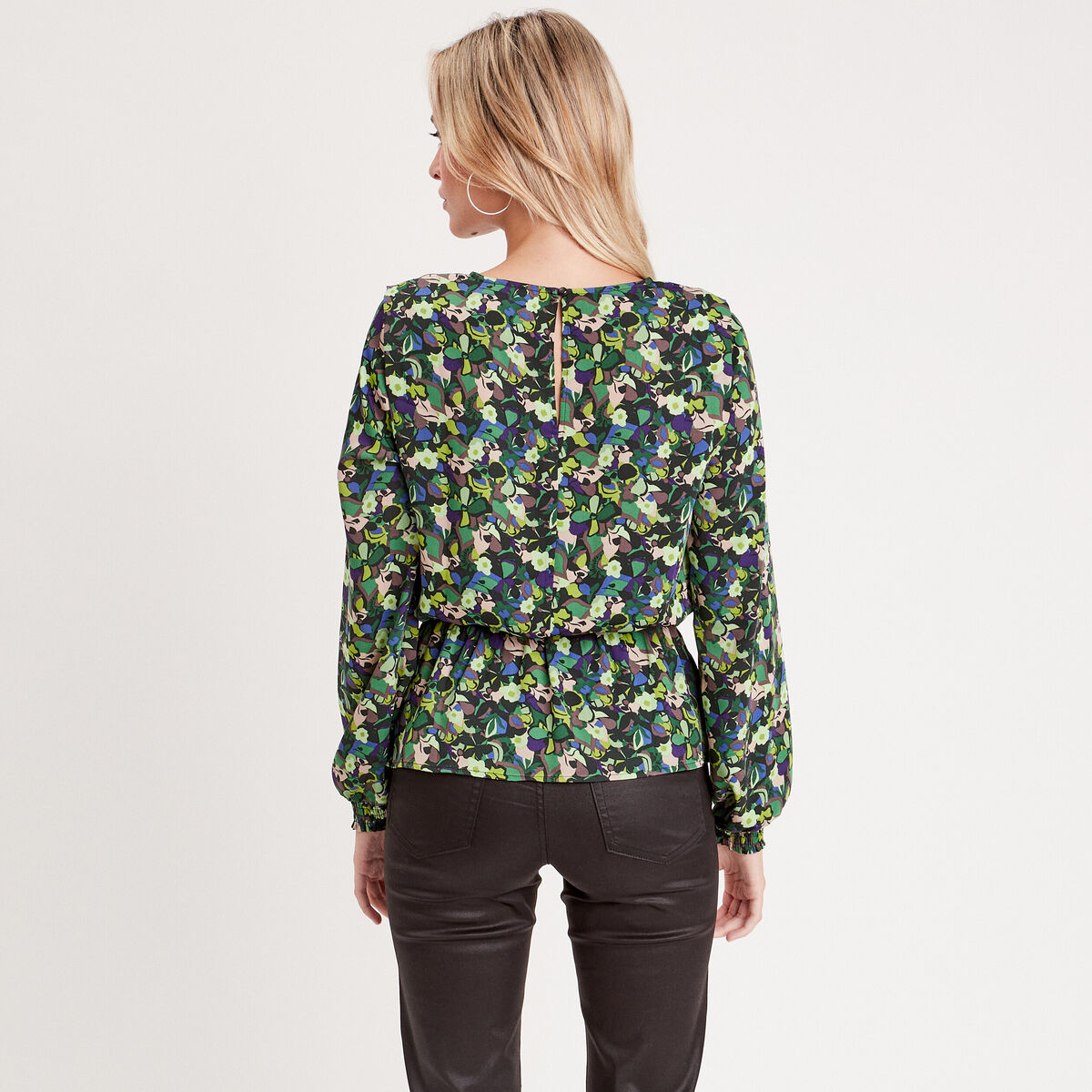 Blouse manches longues vert femme