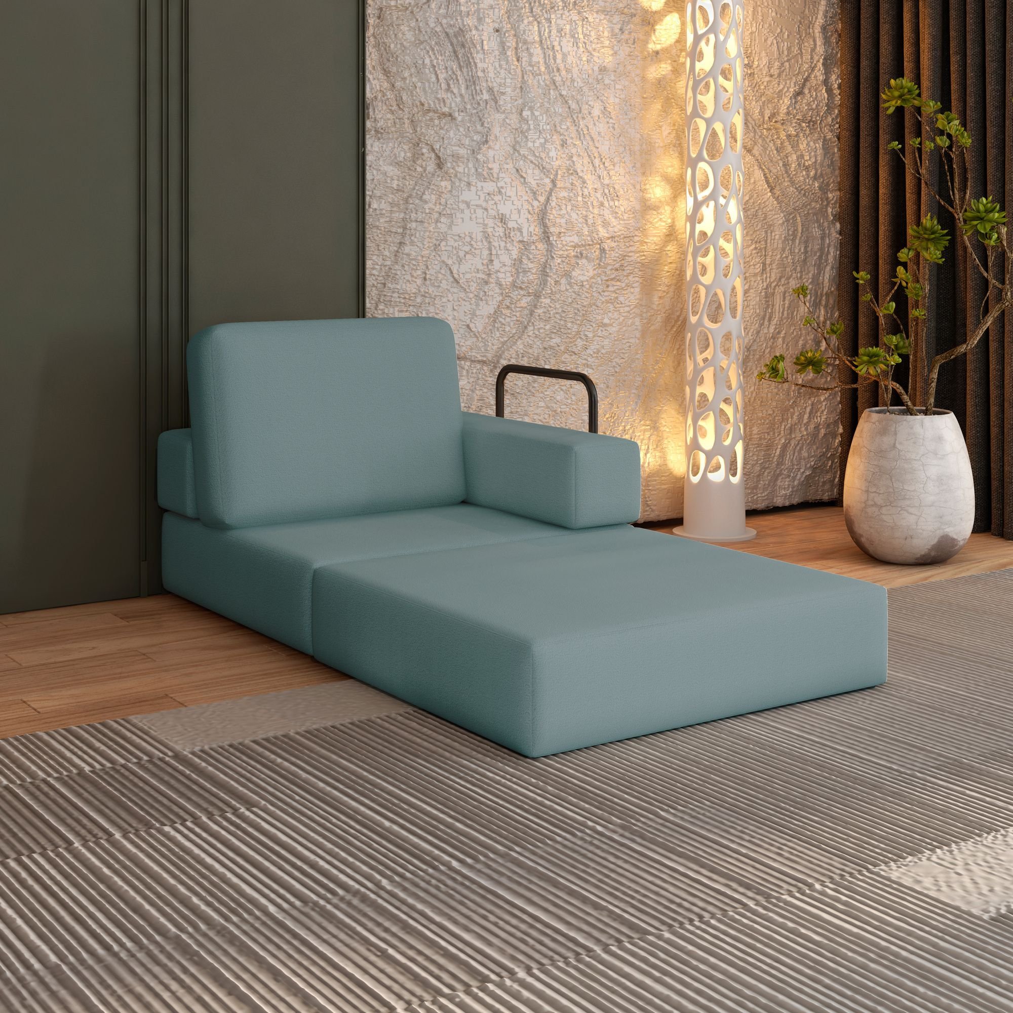 Sofá Cama à Vácuo 1 Lugar Linha Modular Flip Magic