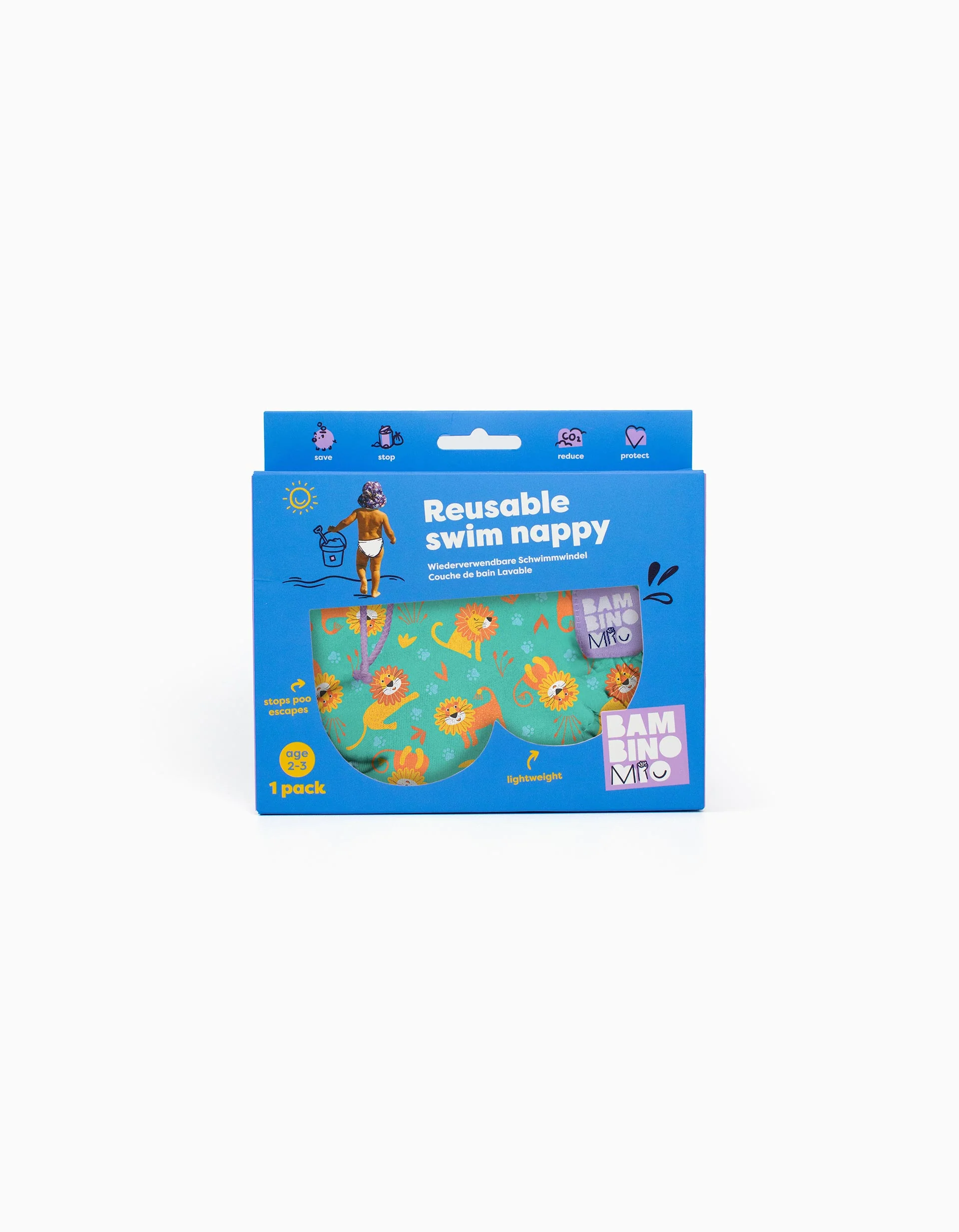 Reusable Swim Nappy Size L Cool Cats Bambino Mio