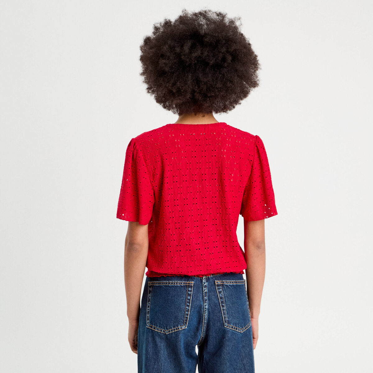 T-shirt manches courtes rouge femme